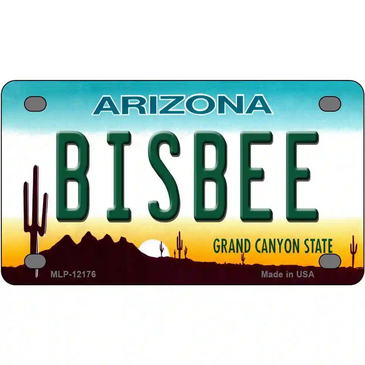 Bisbee Arizona Novelty Metal License Plate 4" x 2.2" (MLP)