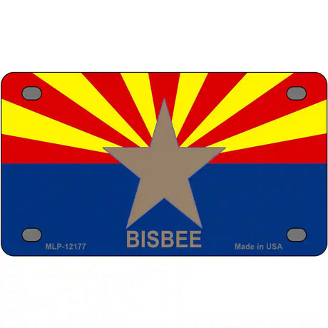 Bisbee Arizona Flag Novelty Metal License Plate 4" x 2.2" (MLP)