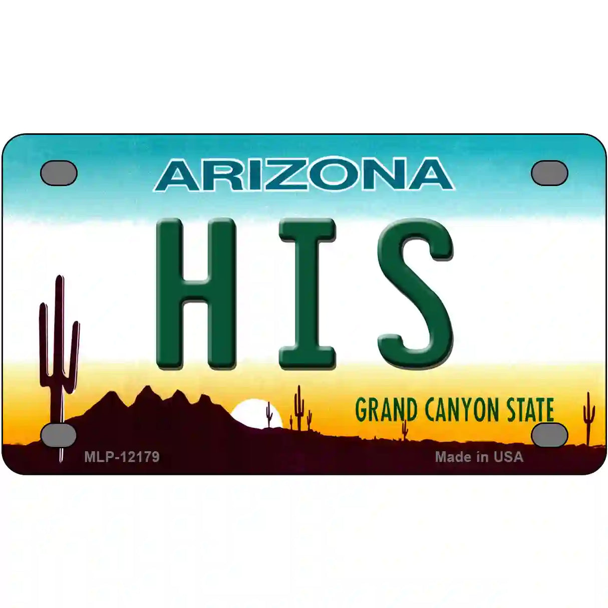 His Arizona Novelty Metal License Plate 4" x 2.2" (MLP)