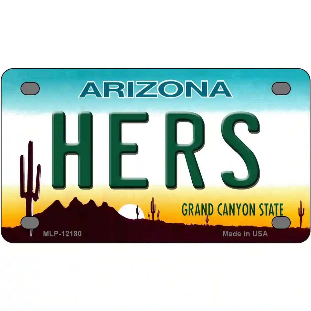 Hers Arizona Novelty Metal License Plate 4" x 2.2" (MLP)