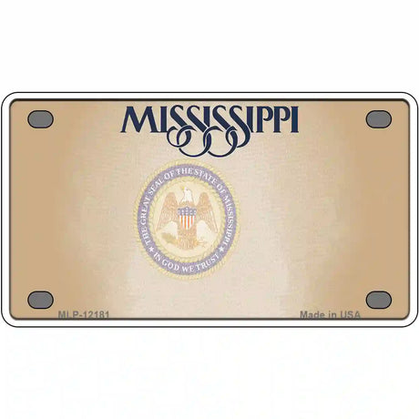 Mississippi Great Seal Blank Novelty Metal License Plate 4" x 2.2" (MLP)