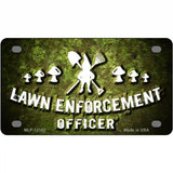 Lawn Enforcement Gnome Novelty Metal License Plate 4" x 2.2" (MLP)