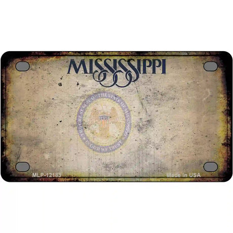 Mississippi Great Seal Rusty Blank Novelty Metal License Plate 4" x 2.2" (MLP)