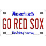 Go Red Sox Massachusetts Novelty Metal License Plate 4" x 2.2" (MLP)