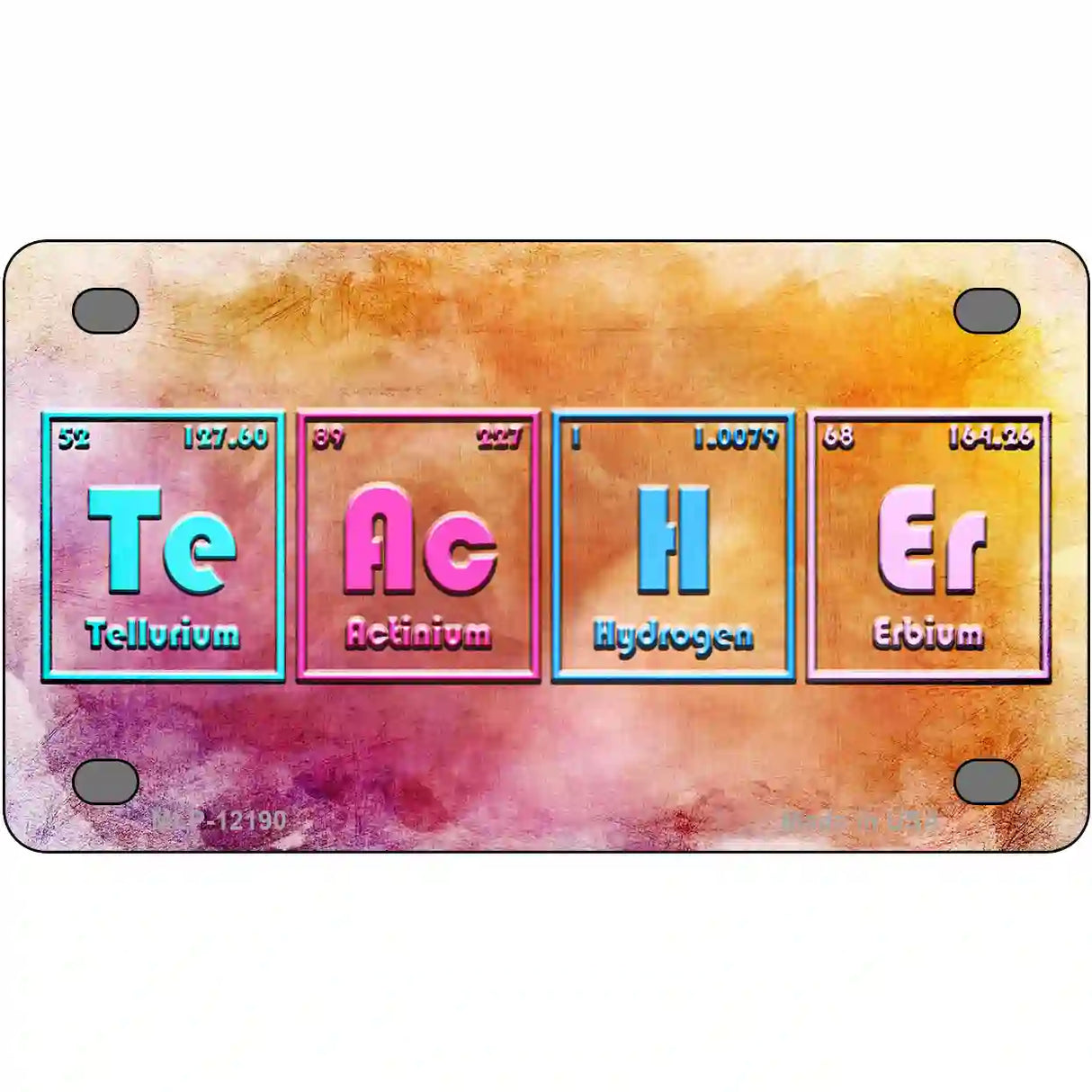 Teacher Periodic Table Novelty Metal License Plate 4" x 2.2" (MLP)