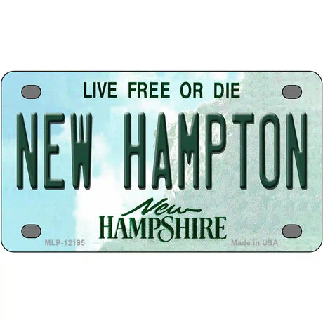 New Hampton New Hampshire Novelty Metal License Plate 4" x 2.2" (MLP)