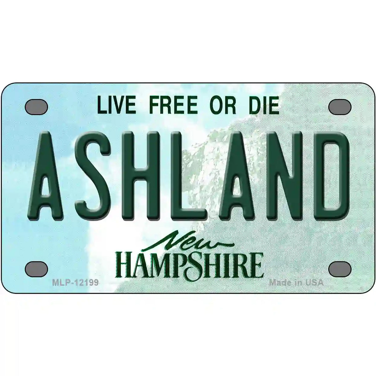 Ashland New Hampshire Novelty Metal License Plate 4" x 2.2" (MLP)