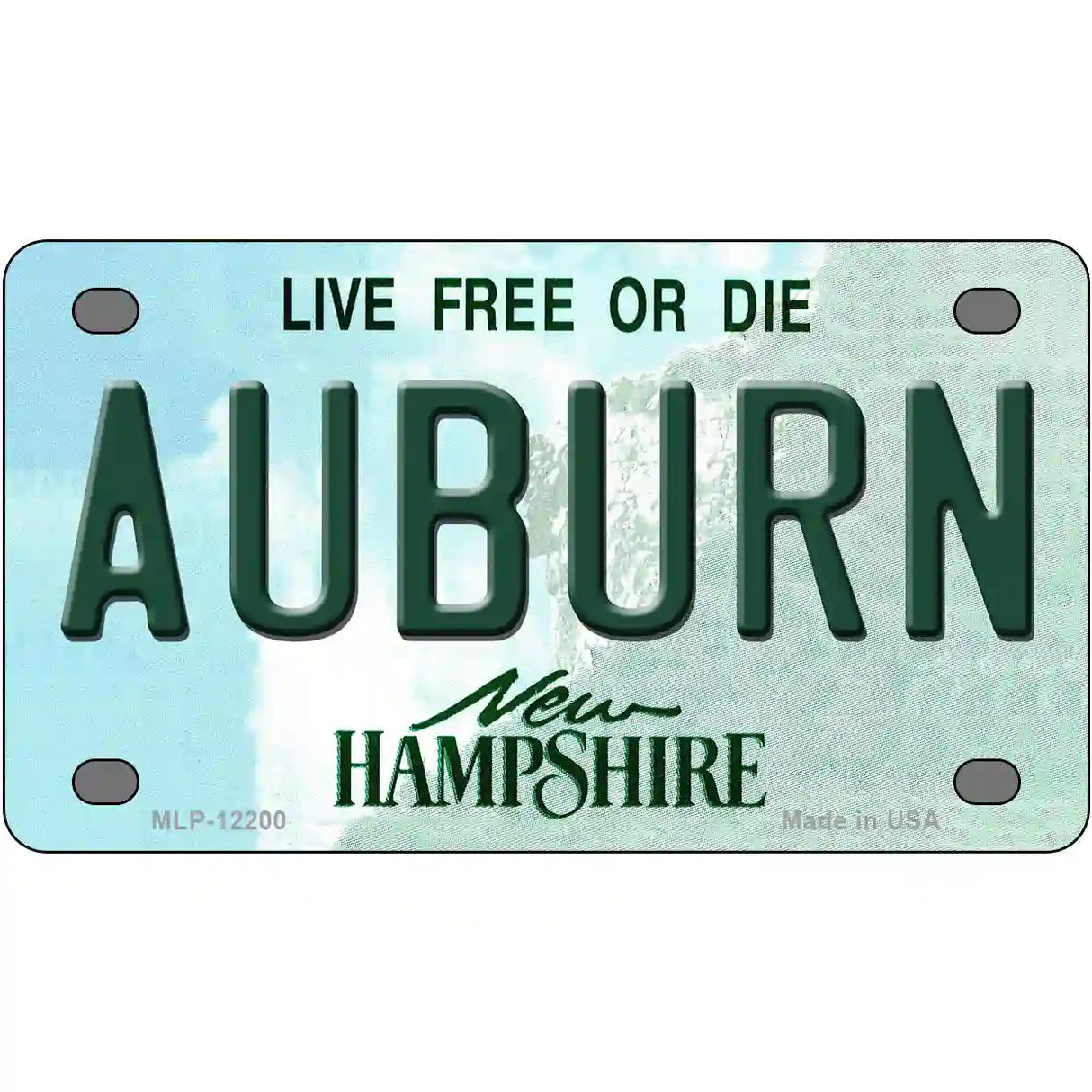 Auburn New Hampshire Novelty Metal License Plate 4" x 2.2" (MLP)