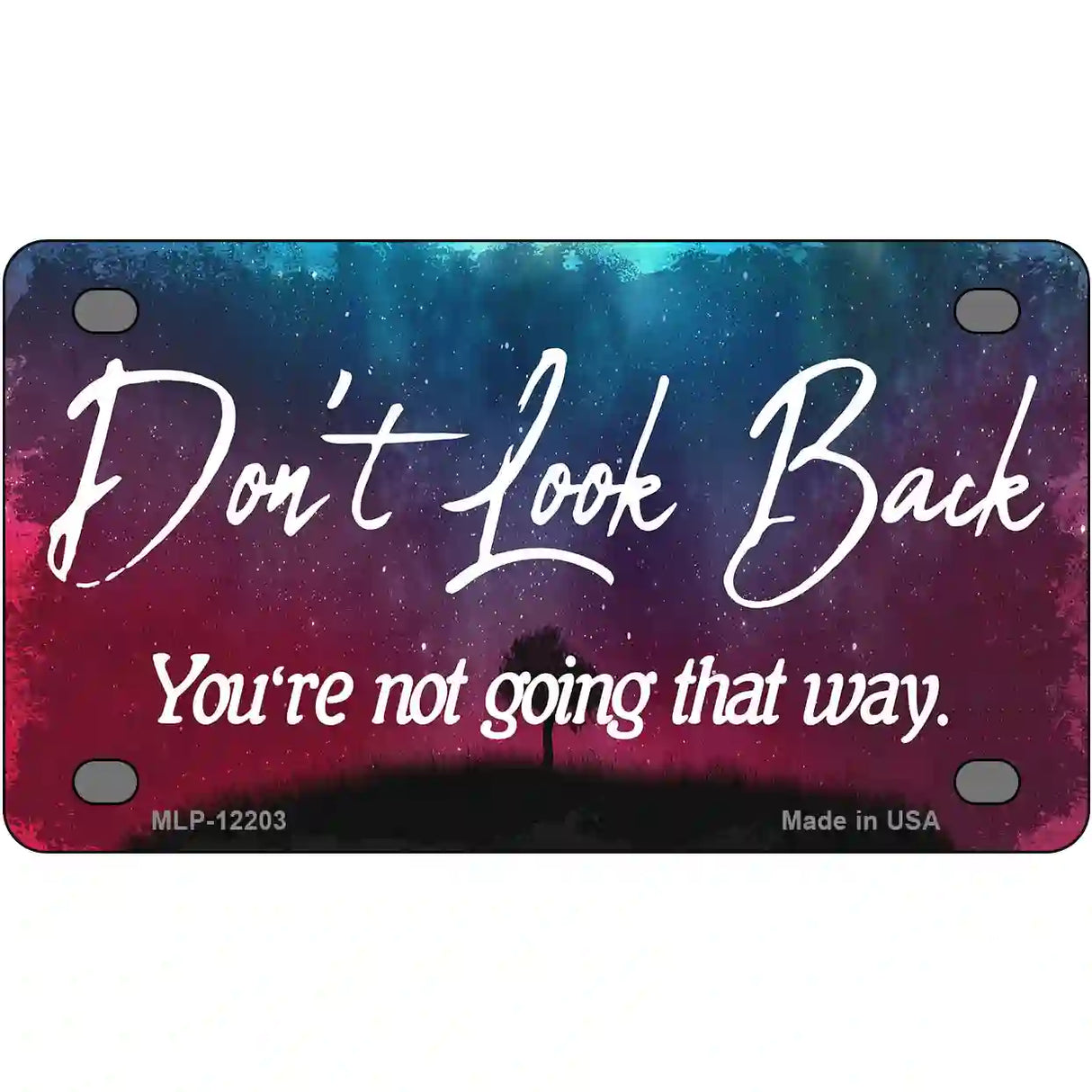 Dont Look Back Novelty Metal License Plate 4" x 2.2" (MLP)