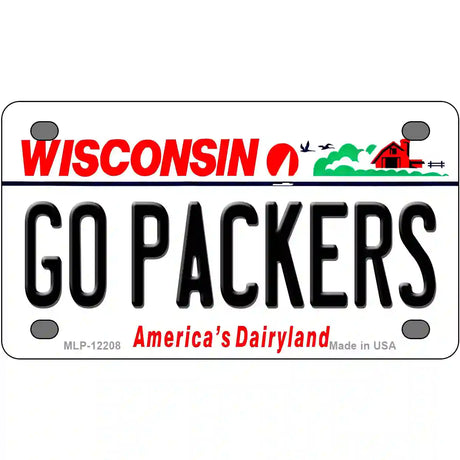 Go Packers Wisconsin Novelty Metal License Plate 4" x 2.2" (MLP)