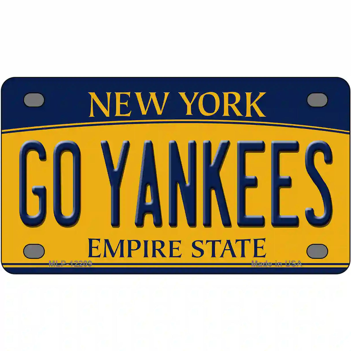 Go Yankees New York Novelty Metal License Plate 4" x 2.2" (MLP)