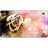 Watercolor Rose Novelty Metal License Plate 4" x 2.2" (MLP)