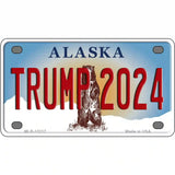 Trump 2024 Alaska Novelty Metal License Plate 4" x 2.2" (MLP)