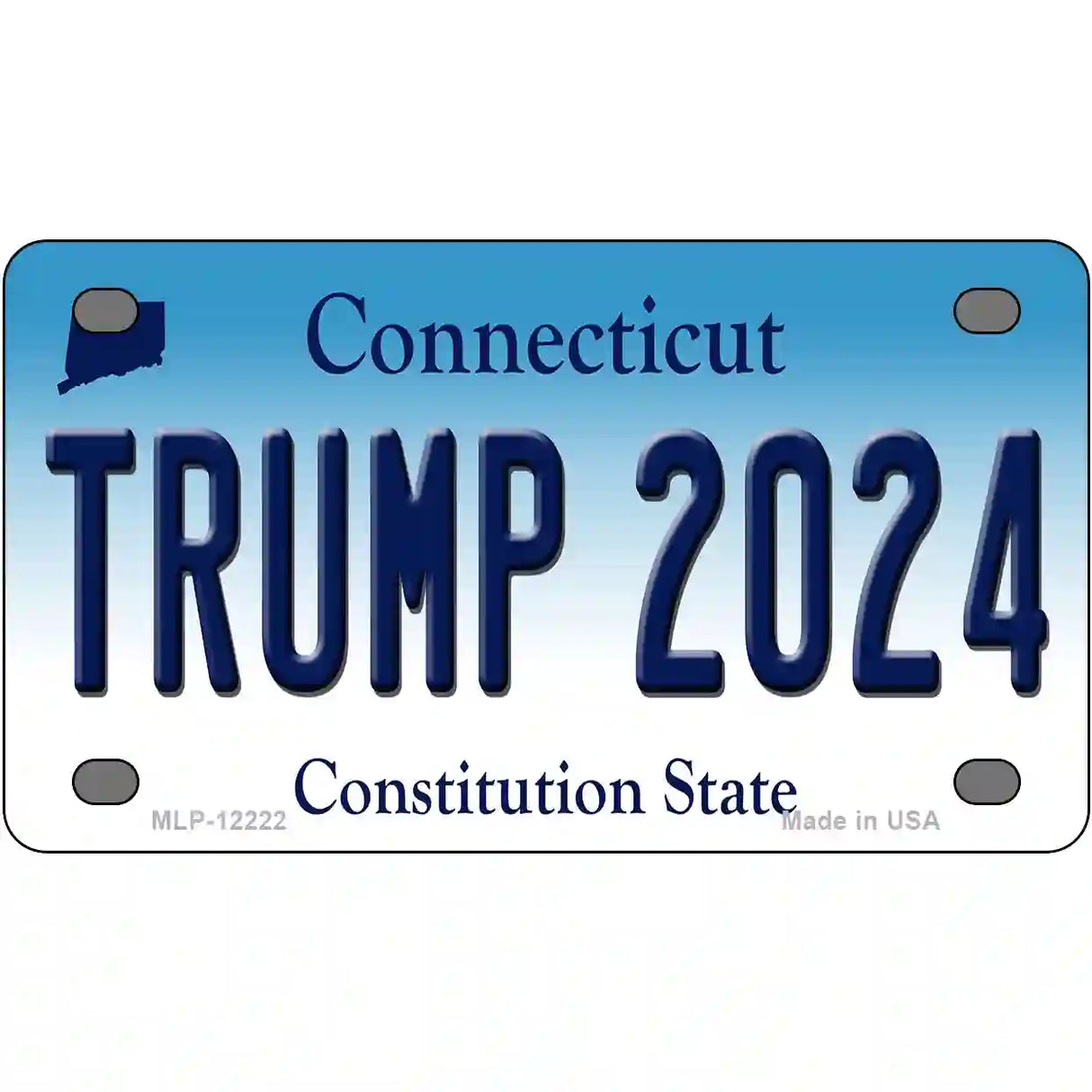 Trump 2024 Connecticut Novelty Metal License Plate 4" x 2.2" (MLP)