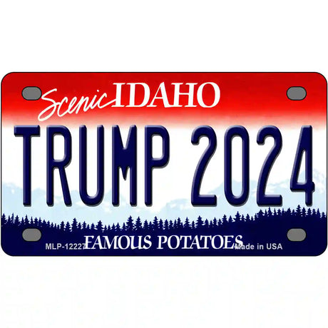 Trump 2024 Idaho Novelty Metal License Plate 4" x 2.2" (MLP)