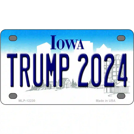 Trump 2024 Iowa Novelty Metal License Plate 4" x 2.2" (MLP)