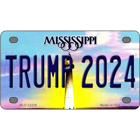 Trump 2024 Mississippi Novelty Metal License Plate 4" x 2.2" (MLP)