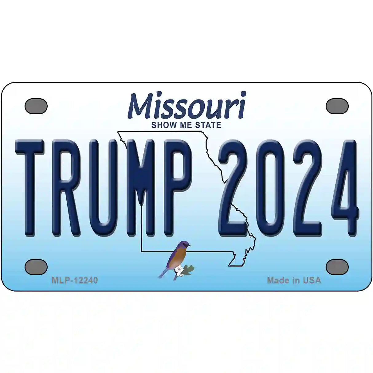 Trump 2024 Missouri Novelty Metal License Plate 4" x 2.2" (MLP)