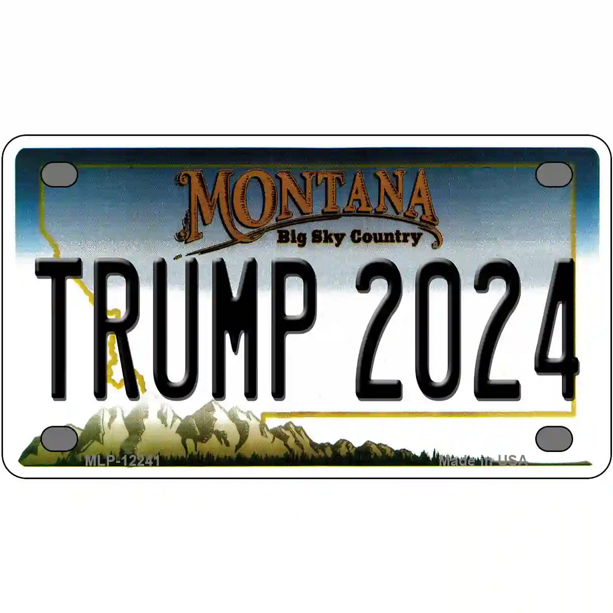 Trump 2024 Montana Novelty Metal License Plate 4" x 2.2" (MLP)