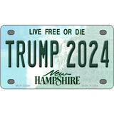 Trump 2024 New Hampshire Novelty Metal License Plate 4" x 2.2" (MLP)