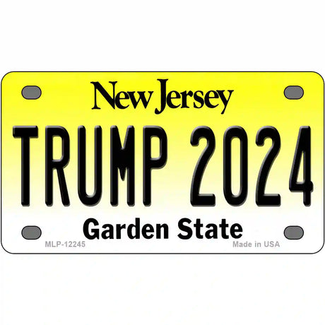 Trump 2024 New Jersey Novelty Metal License Plate 4" x 2.2" (MLP)