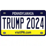 Trump 2024 Pennsylvania Novelty Metal License Plate 4" x 2.2" (MLP)