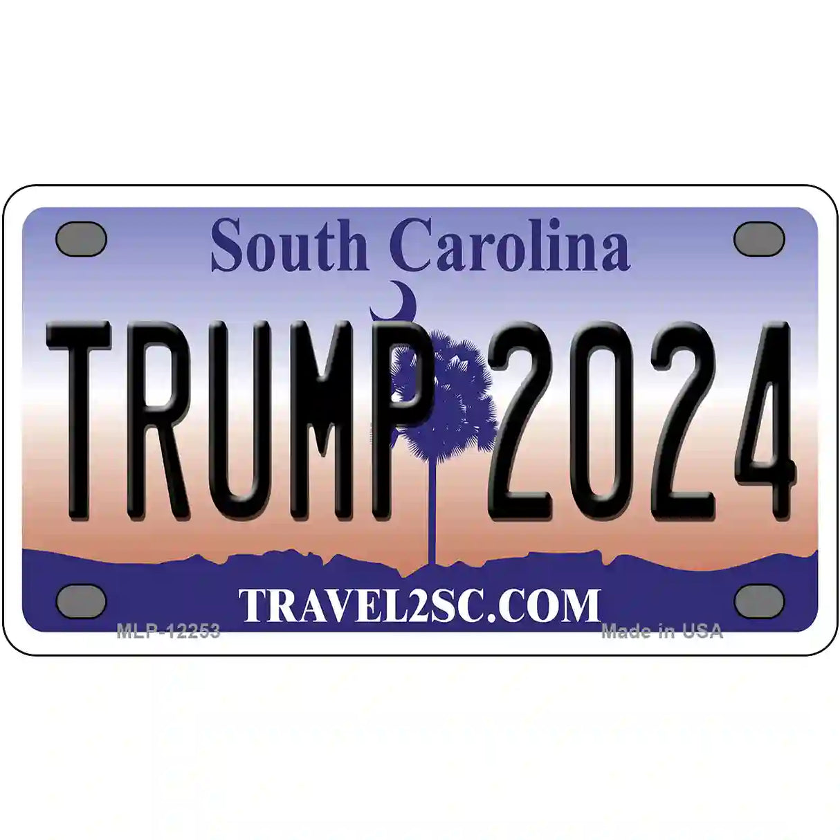 Trump 2024 South Carolina Novelty Metal License Plate 4" x 2.2" (MLP)