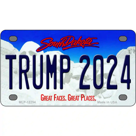 Trump 2024 South Dakota Novelty Metal License Plate 4" x 2.2" (MLP)