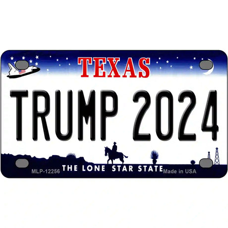 Trump 2024 Texas Novelty Metal License Plate 4" x 2.2" (MLP)