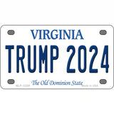 Trump 2024 Virginia Novelty Metal License Plate 4" x 2.2" (MLP)