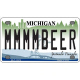 Michigan MMMMBeer Novelty Metal License Plate 4" x 2.2" (MLP)