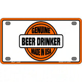 Genuine Beer Drinker Novelty Metal License Plate 4" x 2.2" (MLP)