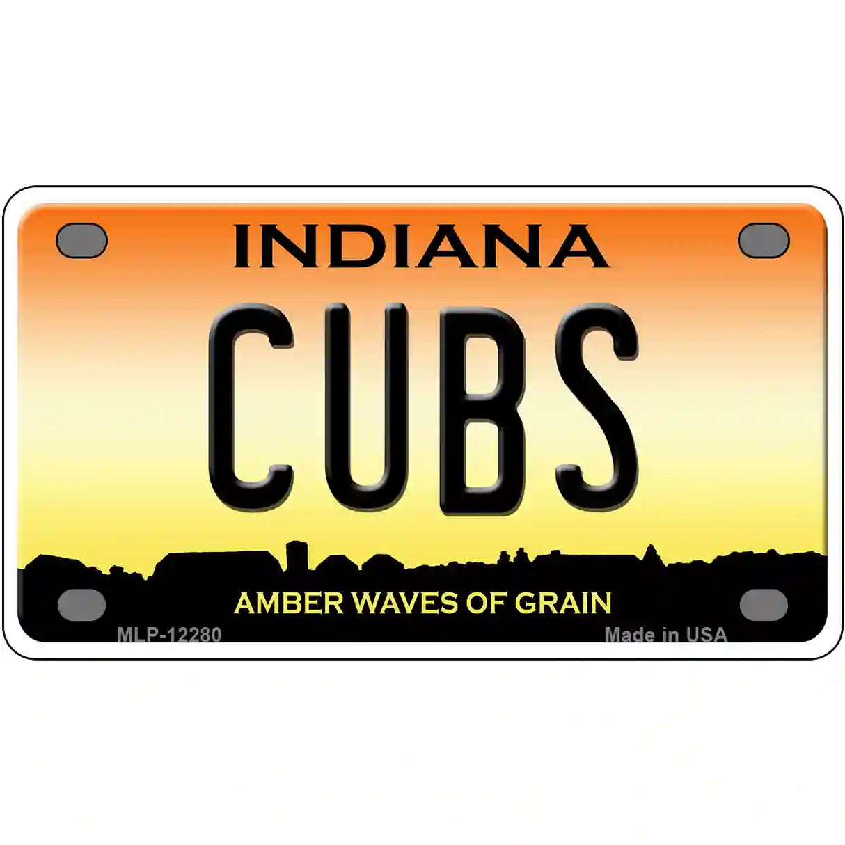 Cubs Indiana Novelty Metal License Plate 4" x 2.2" (MLP)