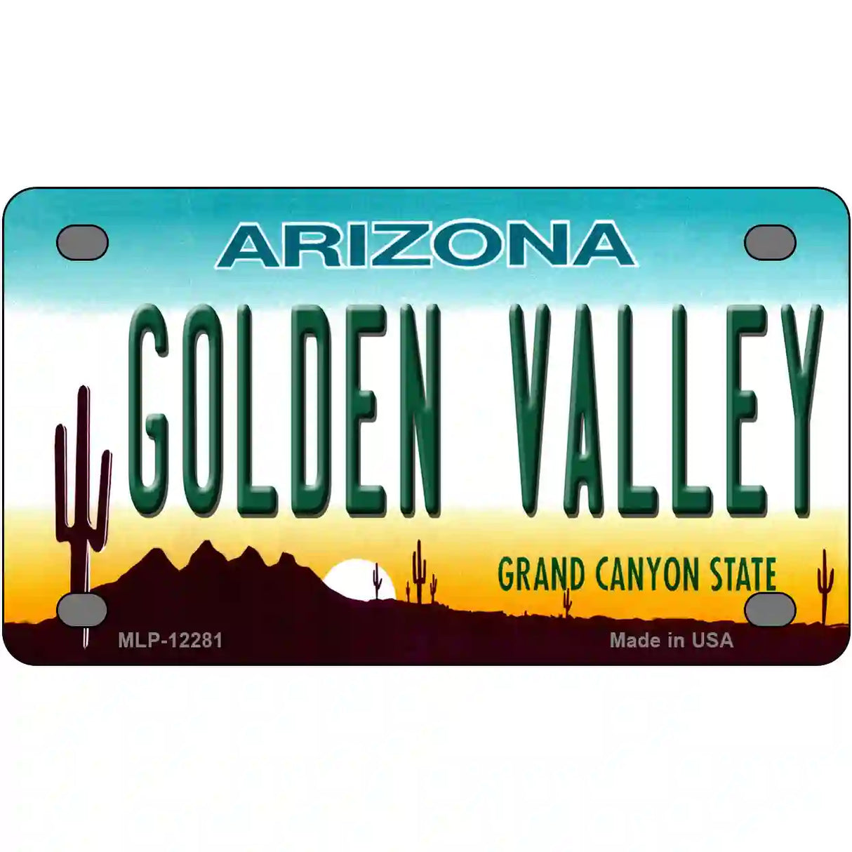 Golden Valley Arizona Novelty Metal License Plate 4" x 2.2" (MLP)