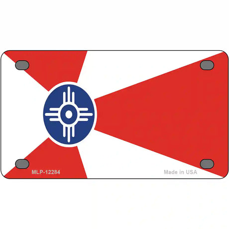 Wichita Flag Novelty Metal License Plate 4" x 2.2" (MLP)