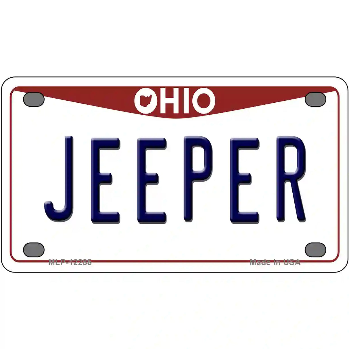 Ohio Jeeper Novelty Metal License Plate 4" x 2.2" (MLP)