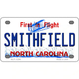 North Carolina Smithfield Novelty Metal License Plate 4" x 2.2" (MLP)