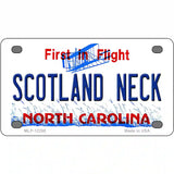 North Carolina Scotland Neck Novelty Metal License Plate 4" x 2.2" (MLP)