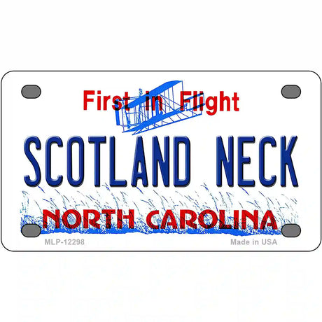 North Carolina Scotland Neck Novelty Metal License Plate 4" x 2.2" (MLP)