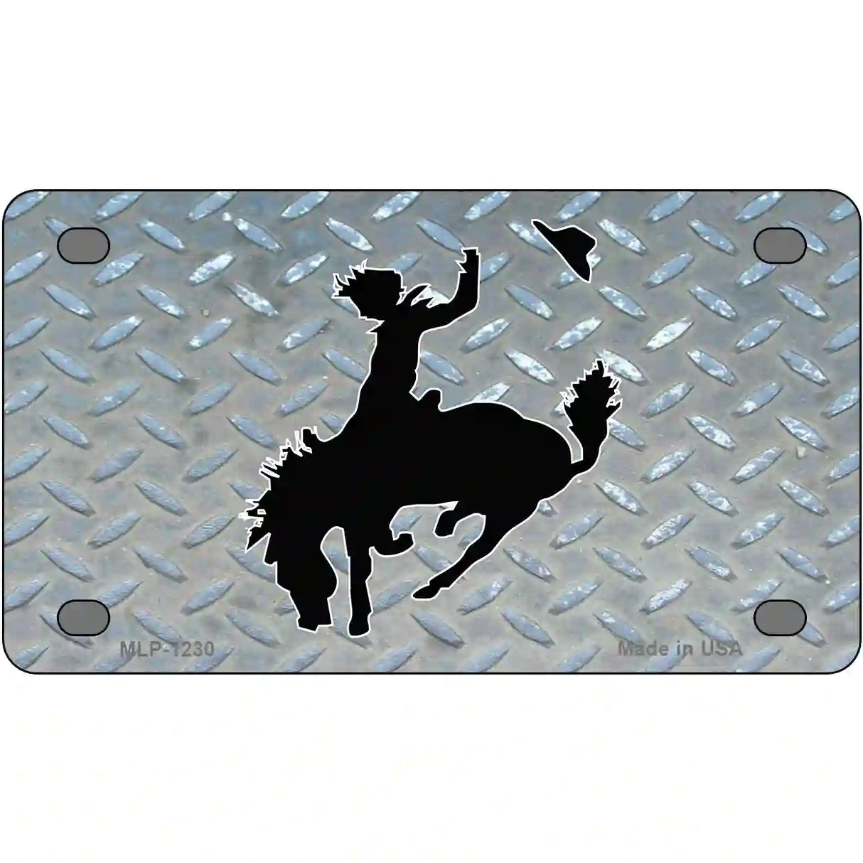 Bucking Bronco Novelty Metal License Plate 4" x 2.2" (MLP)