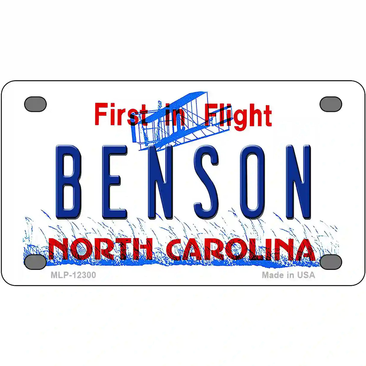 North Carolina Benson Novelty Metal License Plate 4" x 2.2" (MLP)