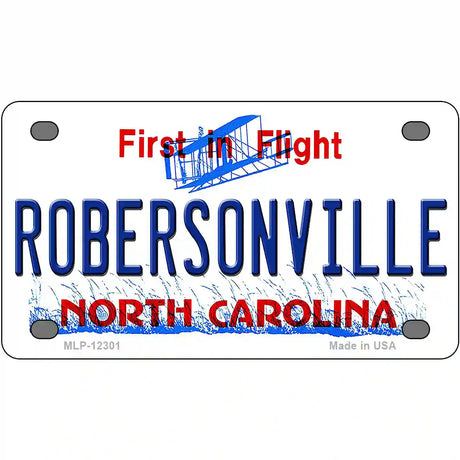 North Carolina Robersonville Novelty Metal License Plate 4" x 2.2" (MLP)