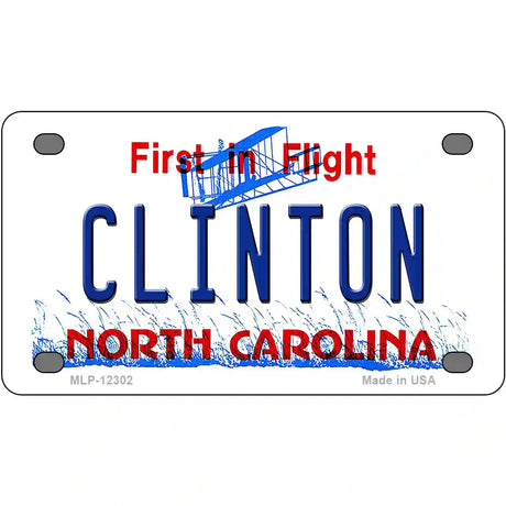 North Carolina Clinton Novelty Metal License Plate 4" x 2.2" (MLP)