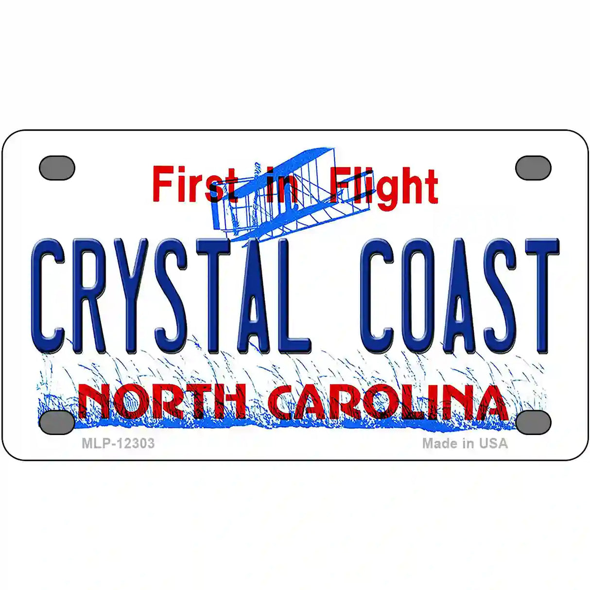 North Carolina Crystal Coast Novelty Metal License Plate 4" x 2.2" (MLP)