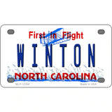 North Carolina Winton Novelty Metal License Plate 4" x 2.2" (MLP)