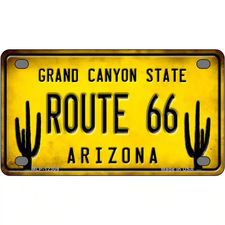 Arizona Route 66 Novelty Metal License Plate 4" x 2.2" (MLP)