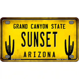 Arizona Sunset Novelty Metal License Plate 4" x 2.2" (MLP)