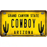 Arizona Cowboy Novelty Metal License Plate 4" x 2.2" (MLP)