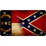 NC | Confederate Flag Novelty Metal License Plate 4" x 2.2" (MLP)