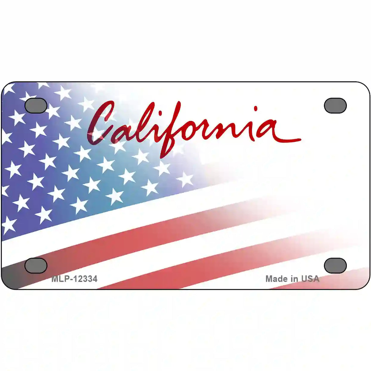 California Plate American Flag Novelty Metal License Plate 4" x 2.2" (MLP)